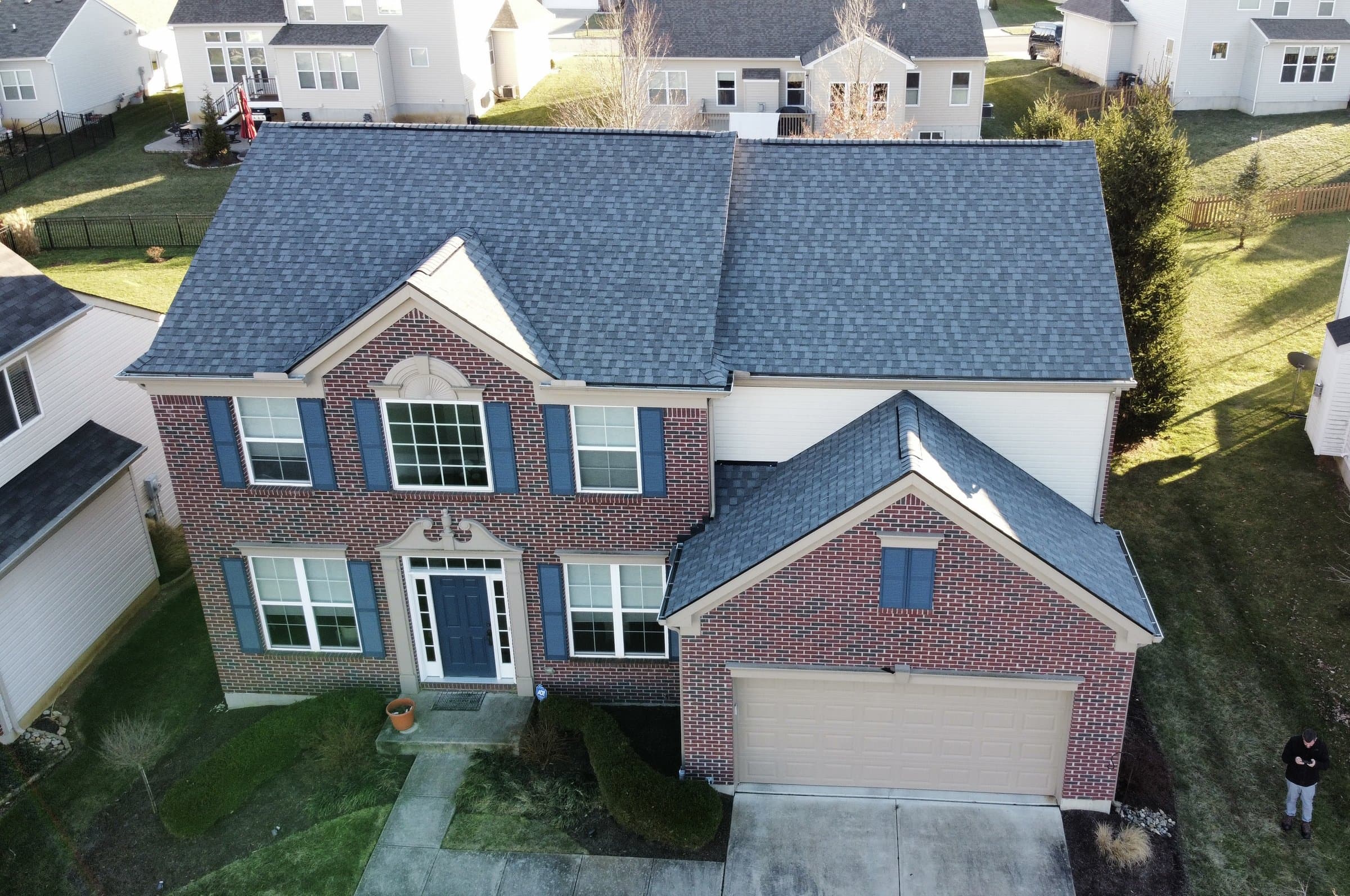 Two-story home with new shingle roof in Cincinnati, OH