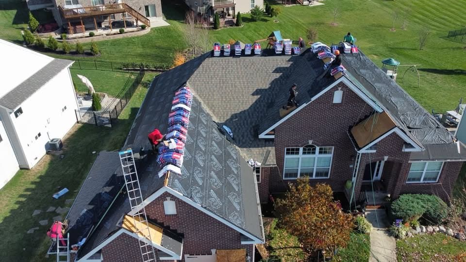 NextRoof 360 crew installing shingles in Dayton, Ohio